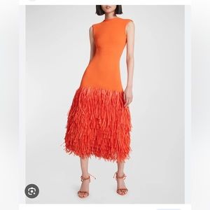 Aje Rushes Raffia Knit Dress